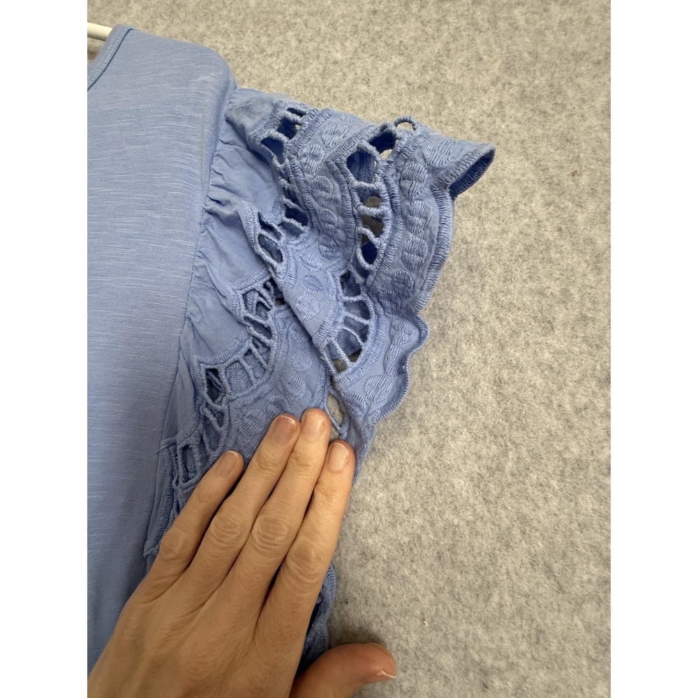 Matilda Jane Dress Girls 12 Blue Flutter Sleeve Knit T-Shirt Casual‎ Knee Length - Picture 2 of 14